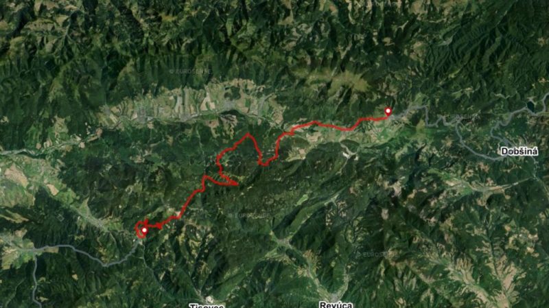 Bike route Muranska planina National Park map