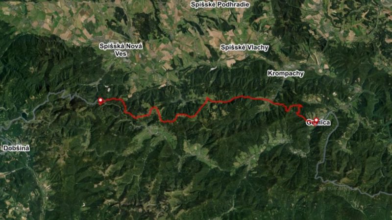 Mountain Bike Route Slovakia from Hnilcik to Gelnica